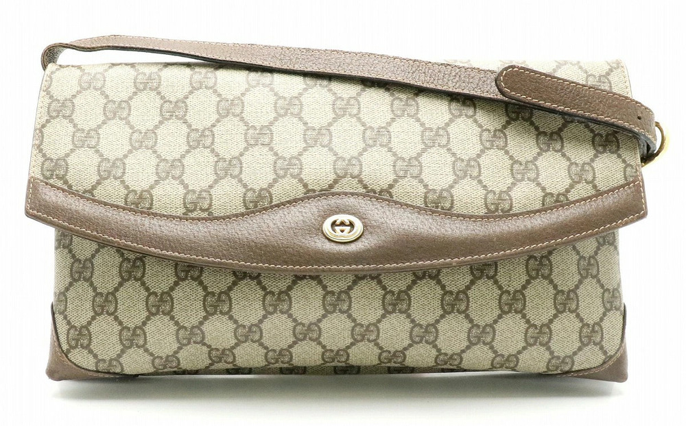Gucci GG Plus Gucci Shoulder Bag Shoulder Leather Beige Cream Brown